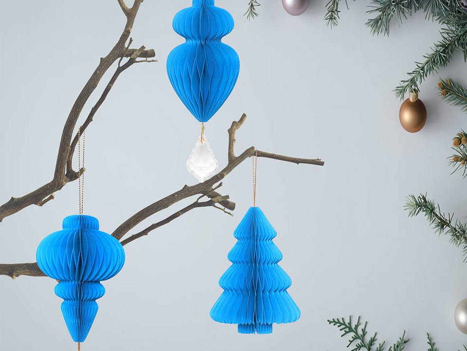 Blue Christmas Paper Honeycomb Ornaments-01.jpg